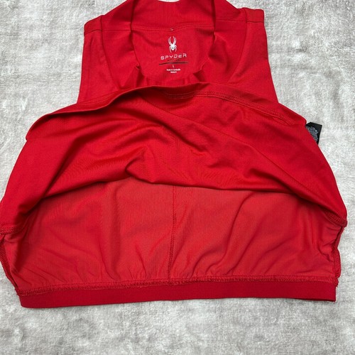 Spyder Crop Top Womens Large Red Sleeveless Tank Built in Bra Gym Athletic - Picture 4 of 9
