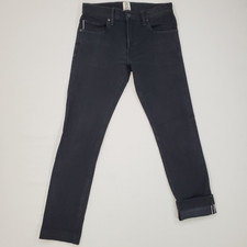 Hiroshi Kato Jeans Men 28x28 Black THE NEEDLE Skinny Fit Japanese Selvedge Denim