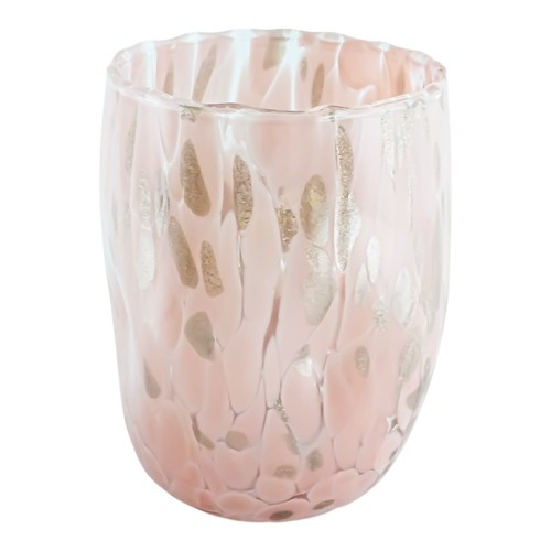Murano Glass Drinking Art Tumbler Pink Bronze Handmade Venice Italy - Picture 5 of 6