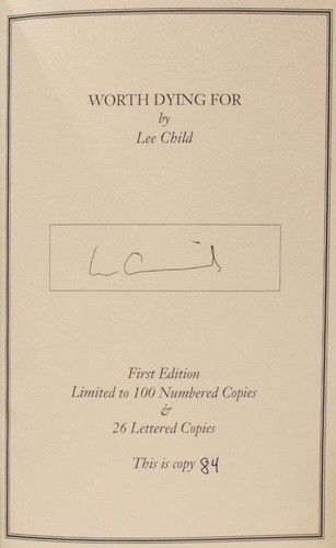 Lee CHILD, born 1954 / Worth Dying For A Reacher Novel Signed - Picture 3 of 4