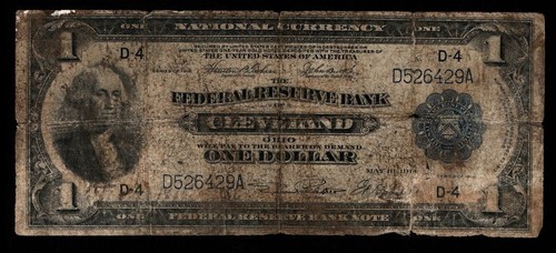 1918 $1 National Currency Federal Reserve Bank of Cleveland Flying Eagle (DJ) - Picture 3 of 3