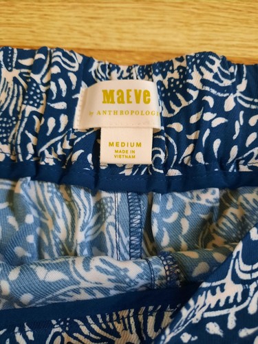 Pantaloni da spiaggia palazzo gamba larga floreale Maeve Anthropologie Anika taglia M spacco laterale usati in ottime condizioni - Foto 8 di 10