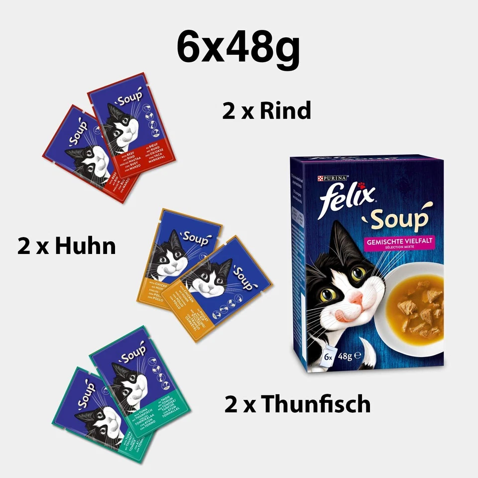 Soup, Suppe für Katzen mit zarten Stückchen, Geschmacksvielfalt aus dem - Bild 3 von 4