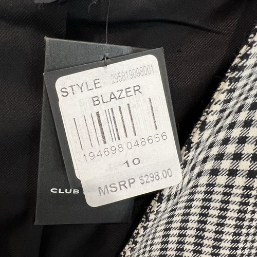 NWT Club Monaco Double Breasted Plaid Blazer Womens Size 10 MSRP $298 - Picture 5 of 16