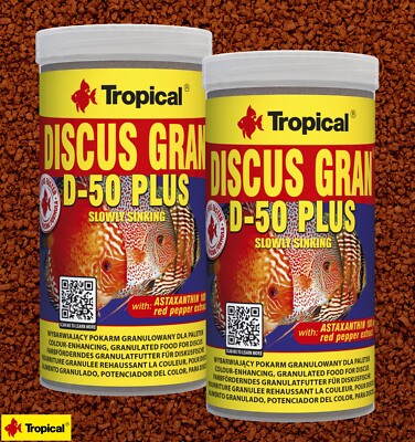 Tropical Discus Gran D-50 Plus 2x 250ml Granulat Diskus Aquarium Sparpack