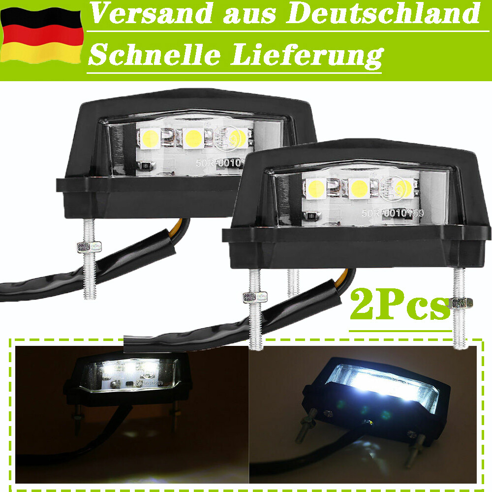 E-geprüfte Kennzeichenleuchte Mini LED Kennzeichenleuchte Für Motorrad & Auto – E-geprüft, Schwarz, 12V Kfz LED Leuchte - Foto 3