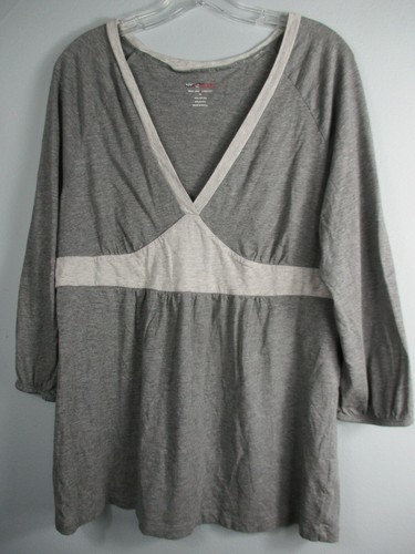 NY & Co Sport Women's Size XL Cotton Blend 3/4 Sleeve Blouse Tunic Shirt