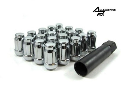 20 Pc CHEVY S-10 CHROME SPLINE TUNER LUG NUTS 12m x 1.50 With KEY # AP-5655