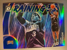 2020-21 Panini Optic Raining 3s Blue Prizm Allen Iverson #’d 03/49 HIS JERSEY #!