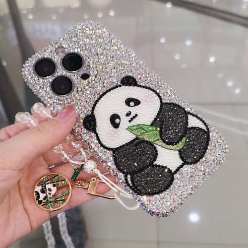 Handmade Gorgeous Rhinestone Panda Case for iPhone 16 15 14 13 12 11 Pro Max - 第 4/9 張圖片