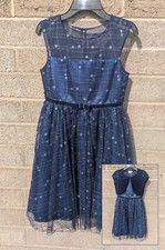 Jona Michelle PARTY DRESS girls formal wear SIZE 10 navy  silver w/ jacket