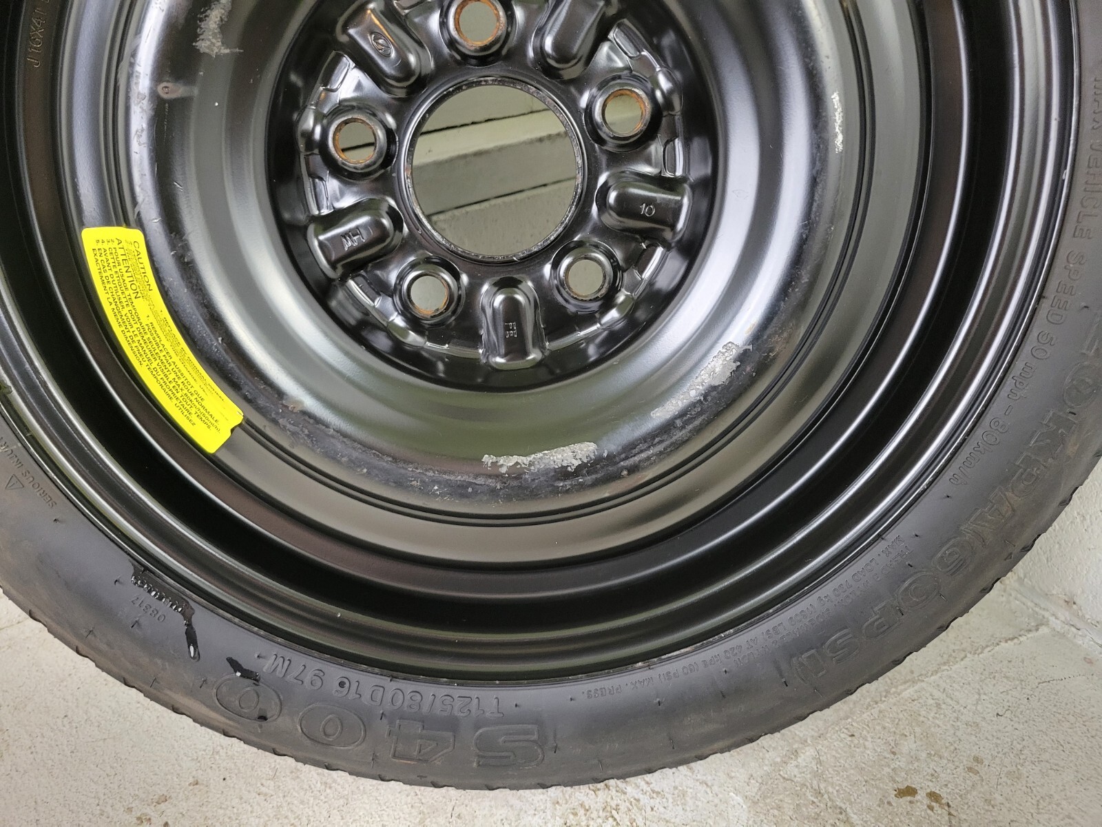 2006 2014 HYUNDAI SONATA OEM EMERGENCY SPARE TIRE DONUT HANKOOK T125