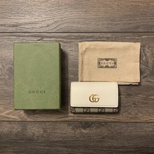 Gucci GG Marmont 6-Key Holder Case in White Leather  GG Supreme Canvas