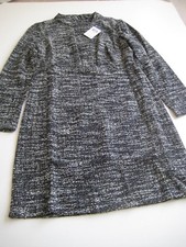 Chaps Women's Boucle Sweater Long Sleeves Dress Size 14 Black/White $110