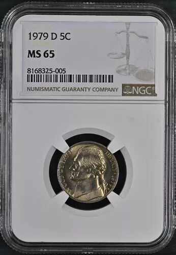 🔥 1979 D Jefferson Five Cents Nickel 5C NGC MS 65 🔥