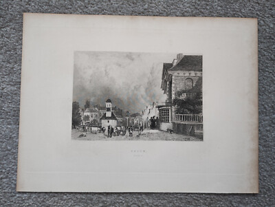 Epsom, Surrey - antiker Druck - 1851