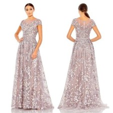 Mac Duggal 20405 Embellished Floral Cap Sleeve A-Line Gown Size 20 NWT Lilac