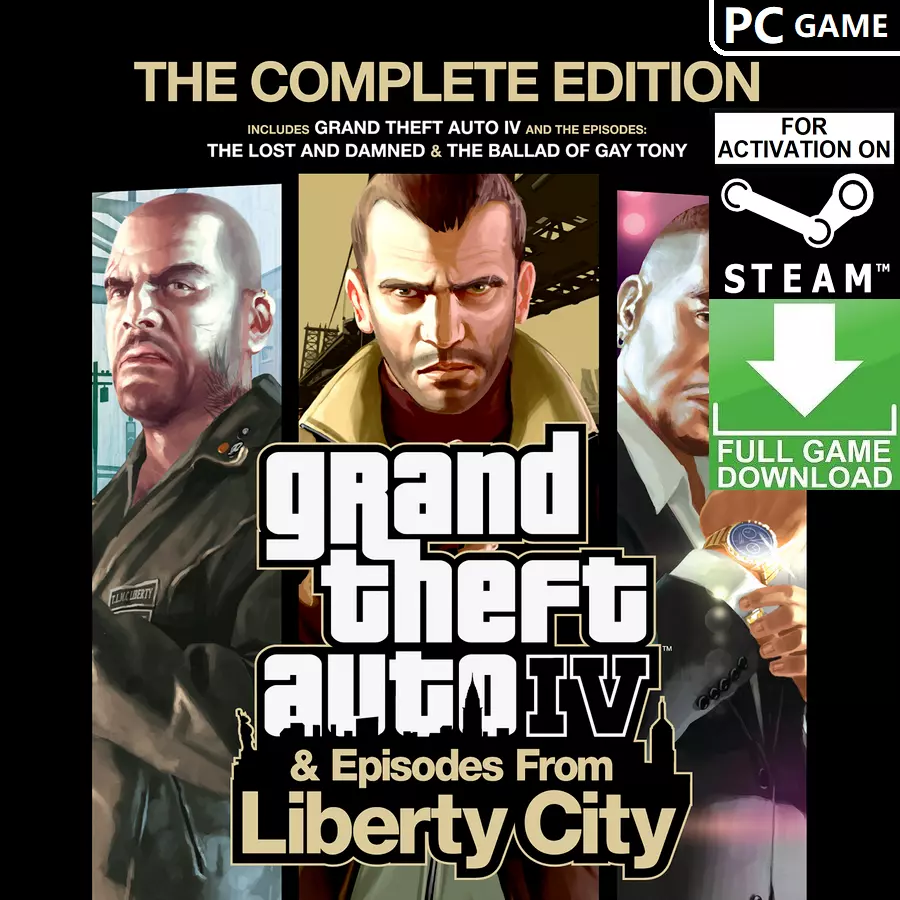 Grand Theft Auto IV The Complete Edition 4 GTA for PC Game Steam Key Region  Free