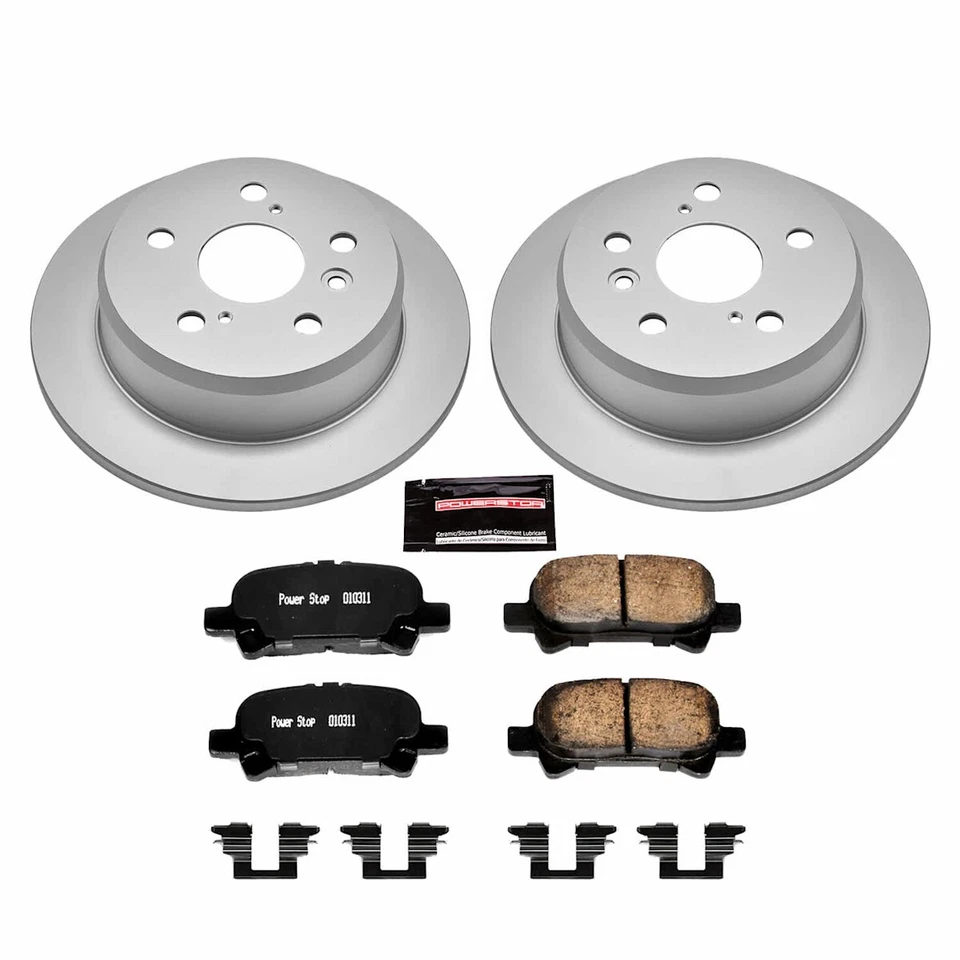 Juego de 2 ruedas CRK2417 Powerstop discos de freno y kits de pastillas traseras para Toyota Solara Foto 3 de 3