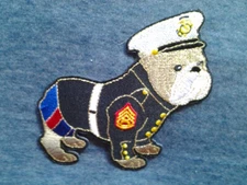 US MARINE CORPS BULLDOG DRESS BLUES (3-3/4") Military Patch PM5121 EE