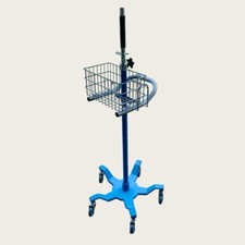GE Dinamap Carescape V100 Mobile Patient Monitor Rolling Stand Metal Basket