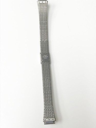 Stainless Steel 12mm Silver Tone Original Sliding In Clasp Watch Band - Picture 2 of 2