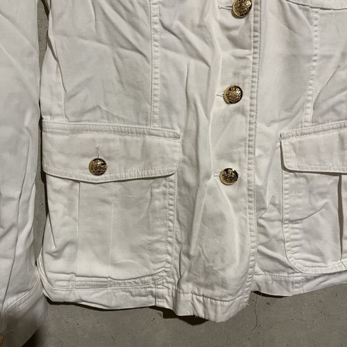 Lauren Ralph Lauren White Jacket Womens M Military Gold Buttons Pockets - Picture 3 of 10