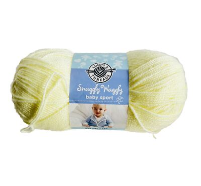 Loops & Threads Snuggly Wuggly Baby Sport Yellow 5.0oz 1 Skein Acrylic New