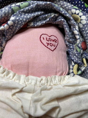 Vintage Raggedy Ann Rag Doll Embroidered Face Button Eyes ~ 16” ~ Love You Heart - Picture 3 of 11