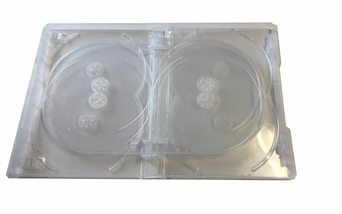 New 1 MegaDisc 25mm Clear DVD Replacement Storage Case Hold 10 Discs Flap Trays