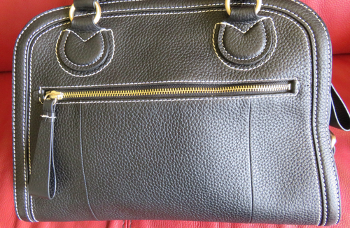 MIMCO Accent Tote Bag New Black pebble leather with goldtone buckle accents - Picture 8 of 16