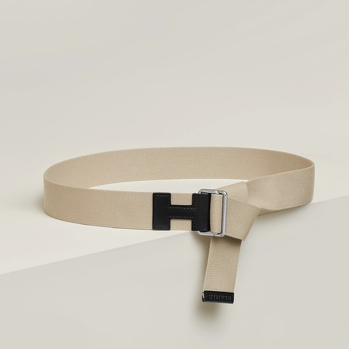 HERMÈS PARIS Gürtel Nomade 40 Noir Beige Gr.L 100-105 cm