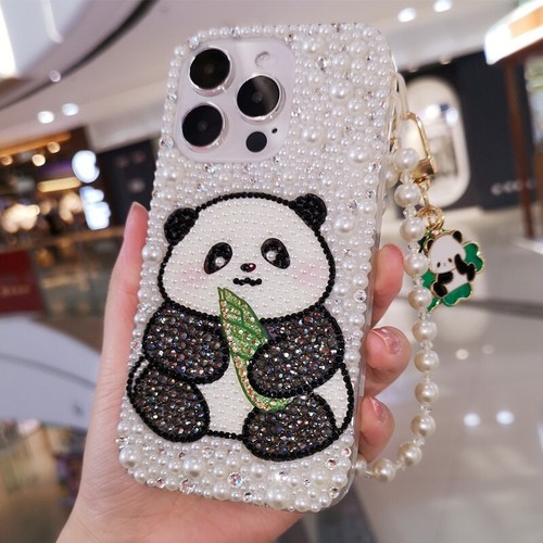 Handmade Gorgeous Rhinestone Panda Case for iPhone 16 15 14 13 12 11 Pro Max - 第 5/9 張圖片