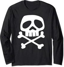 Punk Rock Skull and Bones - 1980's Punk Rock Misfit Long Sleeve T-Shirt