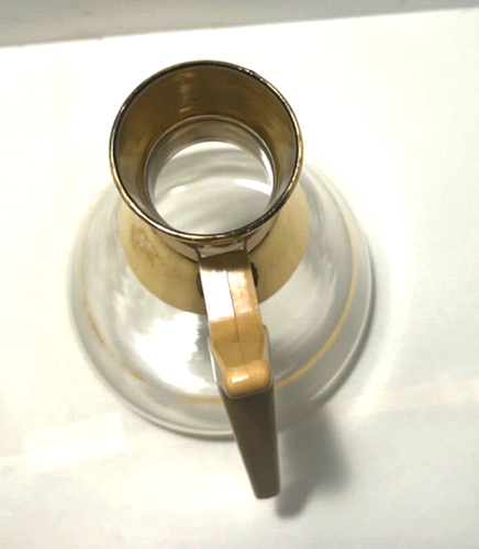 Vintage Pyrex Coffee Carafe Decanter with 22 K Gold Lined Spout + Sides Stripes - Picture 2 of 22