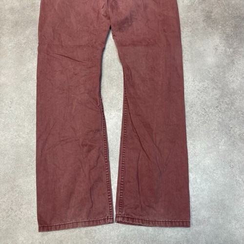Levis Denim Jeans Mens 30" Baggy Relaxed Fit USA Vintage Trousers, Burgundy - Picture 9 of 11