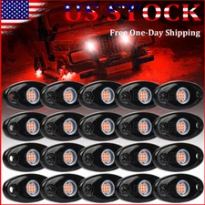 20x Red LED Rock Lights Offroad Truck Crawling Underbody Trail Rig Glow Light
