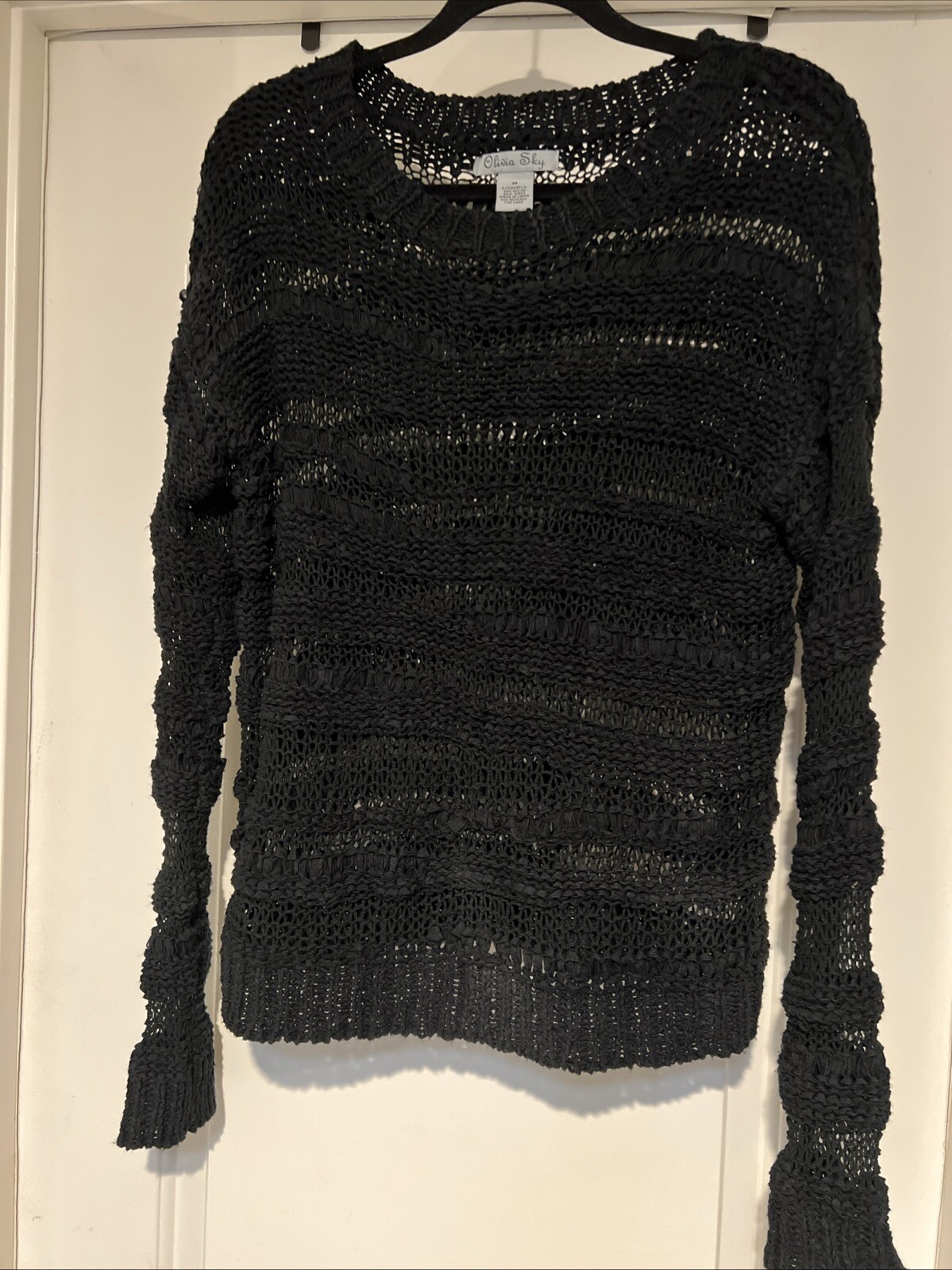 Women’s Olivia Sky Black Loose Sweater Size M - image 1