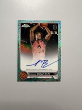 2022-23 Topps Chrome OTE Malik Bowman  Aqua & Red Auto Refractor SP /99