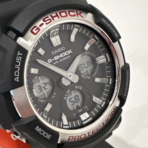 Casio G-Shock Herren Solar Weltzeit Schwarz Resin 50mm Uhr GAS100-1A
