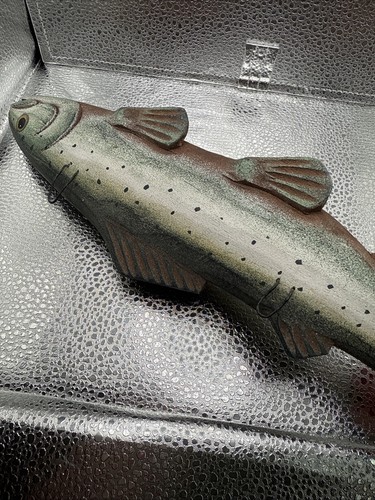 Wooden Vintage Rustic Lodge Rainbow Trout Fish Wall Hand Crafted - Picture 7 of 16