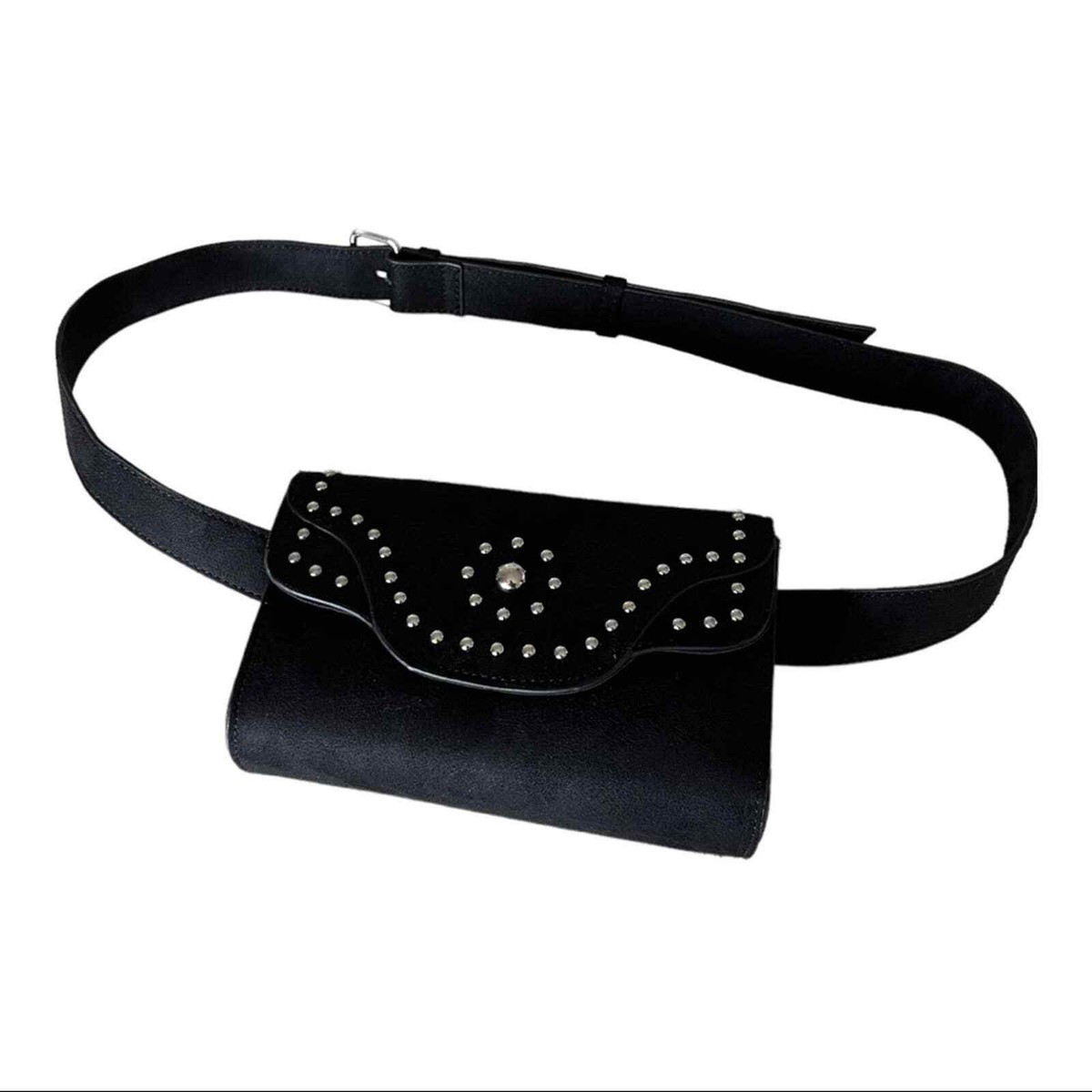 Torrid Black Studded Faux Suede Waist Belt Bag