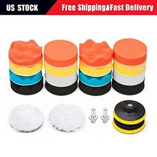 22PCS 3" Car Buffing Pads Polishing Sponge Set Waxing Foam Polisher for Drill.
