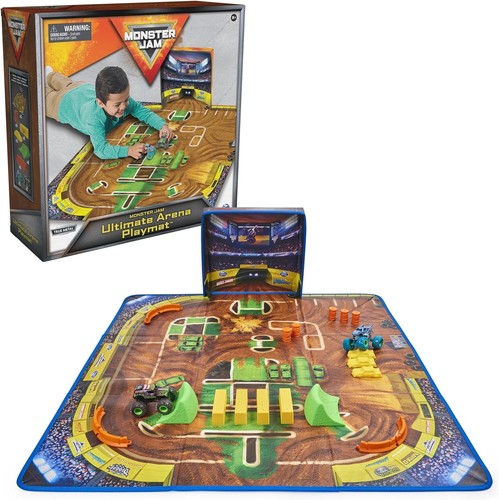 Tappetino da gioco Monster Truck Arena Deluxe con 2 camion esclusivi e 20 pezzi divertenti - Foto 3 di 12