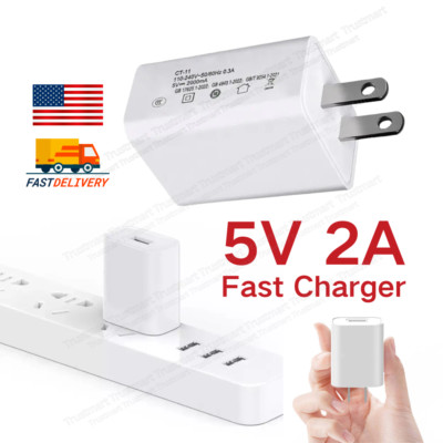 5V 2A USB Port Wall Charger 5 Volt 2 Amp Power Adapter Converter Block US Plug