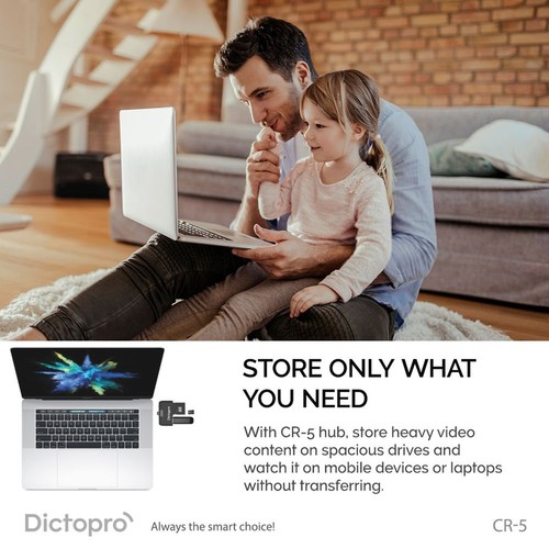 DICTOPRO - USB-C Type-C Hub Adapter w/High Speed Transfer Card Reader for SD,... - 第 6/9 張圖片