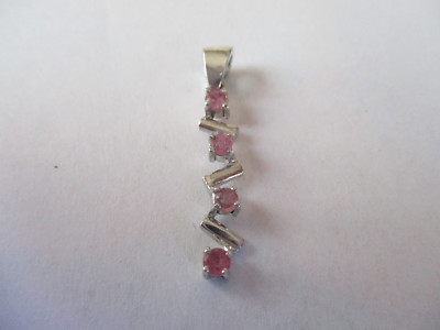 Gorgeous Sterling Silver Real Pink Ruby Pendant Pink Ruby 1 1/4 long