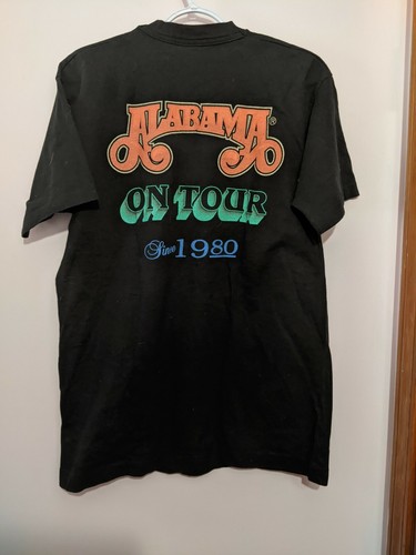 1995 Alabama On Tour Since 1980 Black Large T-Shirt - Picture 2 of 3