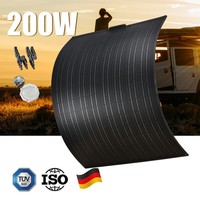 200W Schwarz Flexible Solarpanel Solarmodul FüR Wohnmobil Camper Balkonkraftwerk