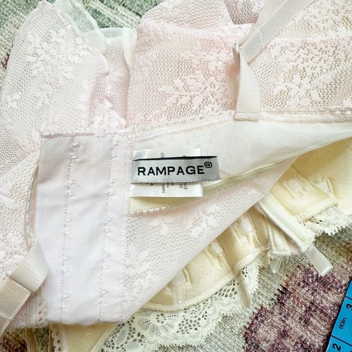 Vtg Y2K Rampage Womens Coquette Corset Top Sz 36C Fairy Princess Floral Lace Bow - Picture 6 of 7